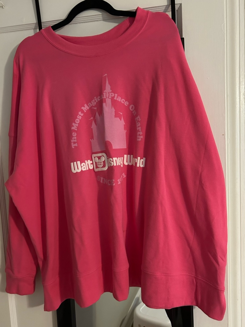 Disney Pink Walt Disney World Castle Crewneck Sweatshirt
